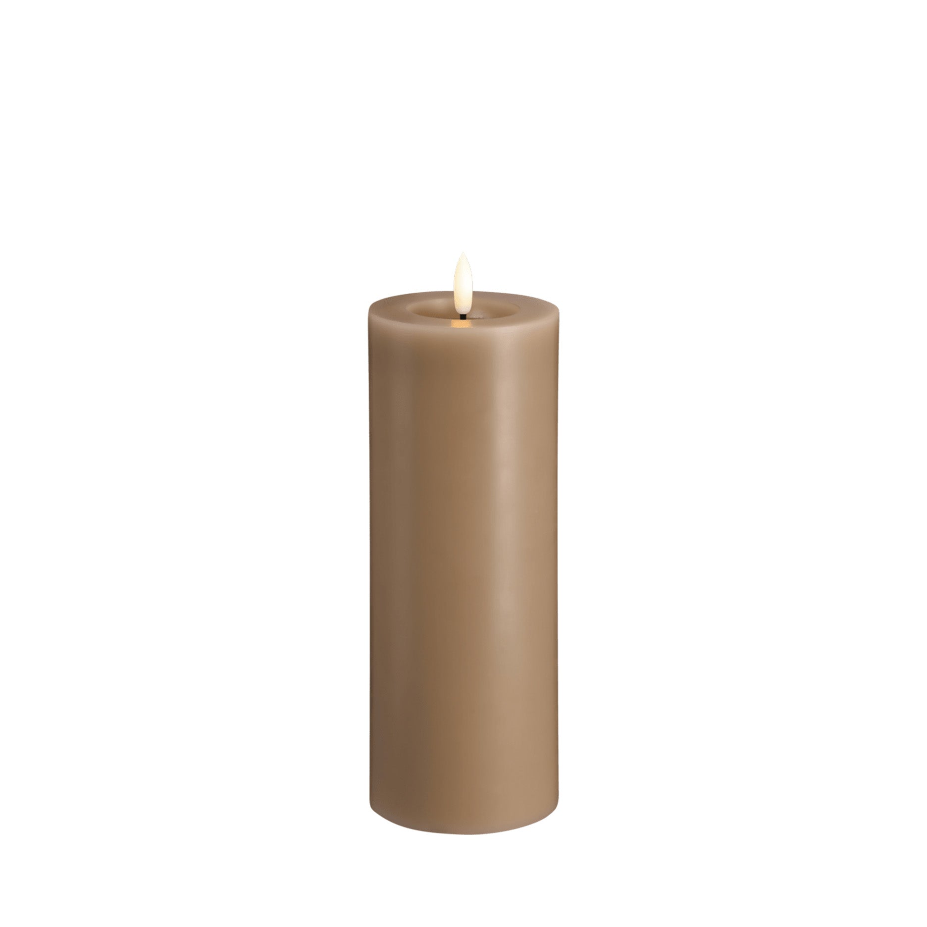 LED pillar candle 7,4x20 cm sand